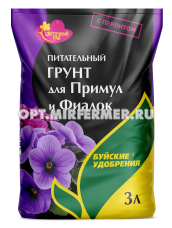 Грунт для фиалок и примул 3л Цветочный рай питательный с перлитом 6/504 БХЗ