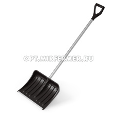 Лопата снег. 470*350 Комфорт пласт, мет. планка с/ч и Vруч черная /3