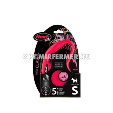 Рулетка поводок  Flexi New Classic S 5м до 12кг трос красный 1/1