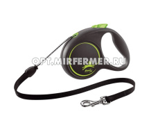 Рулетка поводок  Flexi Black Design cord М 5м до 20кг трос, зеленый 1/1