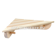 Полка угловая с вешалкой 4 крючка 58*11*29см (липа)/4 