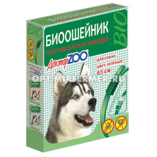 БИО Ошейник д/собак от блох/клещей 65см зеленый (ш/б=6шт)/ДОКТОР ZOO