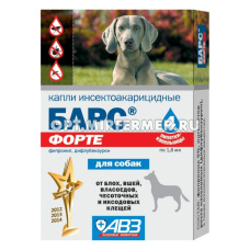 ВетА Капли д/собак БАРС ФОРТЕ от блох, клещей 4*1,8мл/60/АВЗ