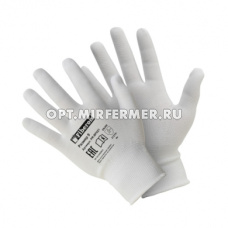 Перчатки нейлон. без ПВХ, белые р-р L/10/300