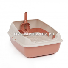 Туалет д/кошек Эффи 50,5*39*23,5см с бортом, сеткой и совком 1/4