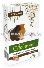 Корм д/морских свинок с орехами 400г коробка Любимчик 2/14