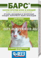 ВетА Капли д/кошек БАРС КЛАССИК (клещи и блохи) 3*1мл/10/АВЗ 