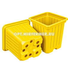 Горшок для рассады V-0,2л. 7*7*7 квадр/формованный желтый/80/3200 АмТр