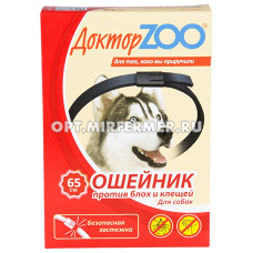 Ошейник д/собак от блох/клещей 65см черный (ш/б=6шт)/ДОКТОР ZOO