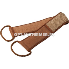 Мочалка из рами, лента с сегментами хлопка с верев. ручк. 66*8,5см 1/30