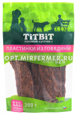 Лакомства д/собак Пластинки из говядины 300г XXL Тит Бит 1/18