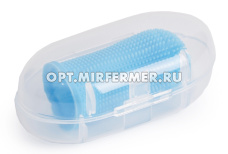 Щетка напальчник д/животных зубная 5*2см в футляре арт.2024-6271 1/1 ЧД 