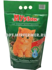 Наполнитель Мурзик Лесной древесный 4л/4