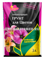 Грунт для цветов  3л Цветочный Рай питательный с перлитом 6/504 БХЗ