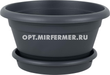 Афина горшок с поддоном 0,5л d13,5 h8,5см вулканический серый /10 ПлР Афина горшок с поддоном 0,5л d13,5 h8,5см вулканический серый /10 ПлР