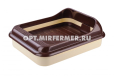 Туалет с бортиком, решеткой 45*35*15см Верный Друг слоновая кость 1/14