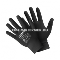 Перчатки нейлон. без ПВХ, черные р-р L/10/300