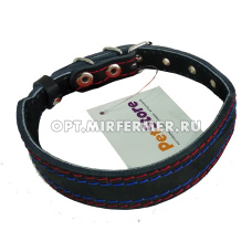 Ошейник кожаный 25/15мм подшитый спилком/ОК-25/15-С 1/1