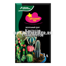 Грунт для кактусов и суккулентов 3л Цветочный рай 6/504 БХЗ 
