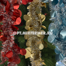Мишура Круги 6*200см ассорт. УП.12шт (ЦЕНА ЗА УП)