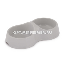 Миска пластик 0,2л двойная серый 4/34