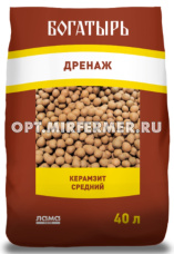 Дренаж керамзитный средний 40л (10-20 мм) Богатырь 1/50 Лама-торф
