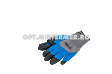 Перчатки нейлон. с вспененым полиуретаном серо-синие с черным/10 Перчатки нейлон. с вспененым полиуретаном серо-синие с черным/10