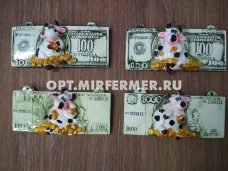 Магнит Бык на купюре 5*11см набор 12шт (ЦЕНА ЗА УП)