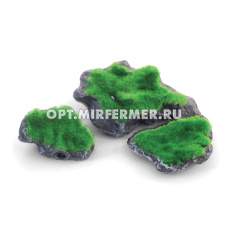 Декорация керамика Мшистые камни 5,7*6,7*10,3см (набор 3шт) 1/1/Амма