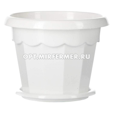 Гармония горшок с поддоном 0,7л d13 h10,4см белый /30