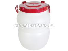 Бочка-канистра  50л д/пищ.прод. белая с широк.горлом и винт.крышкой/3 Радиан