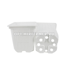 Горшок для рассады V-0,31л. 8*8*8 квадр/формованный белый/100/2200 АмТ