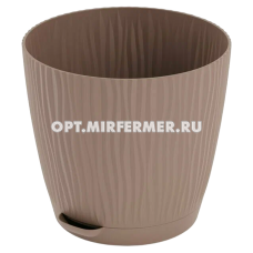 Флис горшок с поддоном 3л d18,5см с НИЖНИМ ПОЛИВОМ какао /14