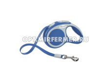Рулетка поводок  Flexi New Classic М 5м до 20кг трос синий 1/1