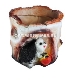 Кашпо фигурное Еж в бересте 14*12см арт.70 /М-Д  
