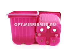 Горшок для рассады V-0,2л. 7*7*7 квадр/формованный розовый/80/3200 АмТр