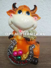 Копилка Бык с подковой коричневый 8,4*12,5*11см
