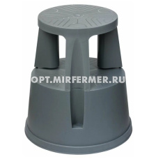 Табурет стремянка пластик на колесиках, серая