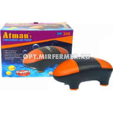 Компрессор воздушный Atman PP-300 до 300л, 2*150 л/ч, нерегулируемый, супертихий