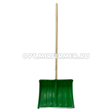Лопата снег. 500*380 пласт, ал. планка с/ч дер. цветная В