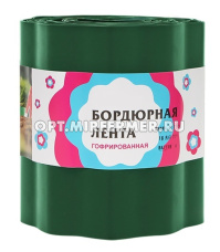 Бордюрная лента садовая 20см*9м ГОФРА хаки