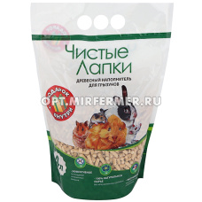 Наполнитель д/грызунов Чистые лапки древесный впитывающий (подарок)4л 9/315