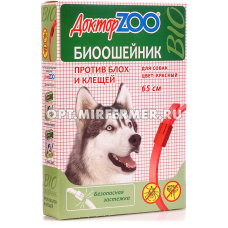 БИО Ошейник д/собак от блох/клещей 65см красный (ш/б -6шт)/ДОКТОР ZOO