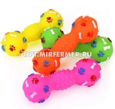 Игрушка резин Гантель с лапками и косточками 13,5*5,5см 1/1/Амма/Китай