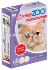 Мультивит. лакомства д/кошек со вкусом лосося 90таб(ш/б=6шт)/ДОКТОР ZOO