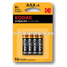 Батарейки Kodak LR03-4BL XTRALIFE Alkaline ААА блистер 4 шт