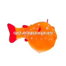 Декорация пластик 8*5*5,5см Рыба шар на леске оранжевая GLOXY 1/12