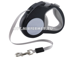 Рулетка поводок 5м 16*14*3см до 20кг светоотр арт.10922-8728 1/12 ЧД