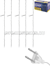 Гирлянда Занавес 80л, 2*1,5 м, хол. бел., переходник 8 режимов