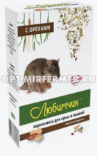 Корм д/крыс с орехами 400г коробка Любимчик 2/14